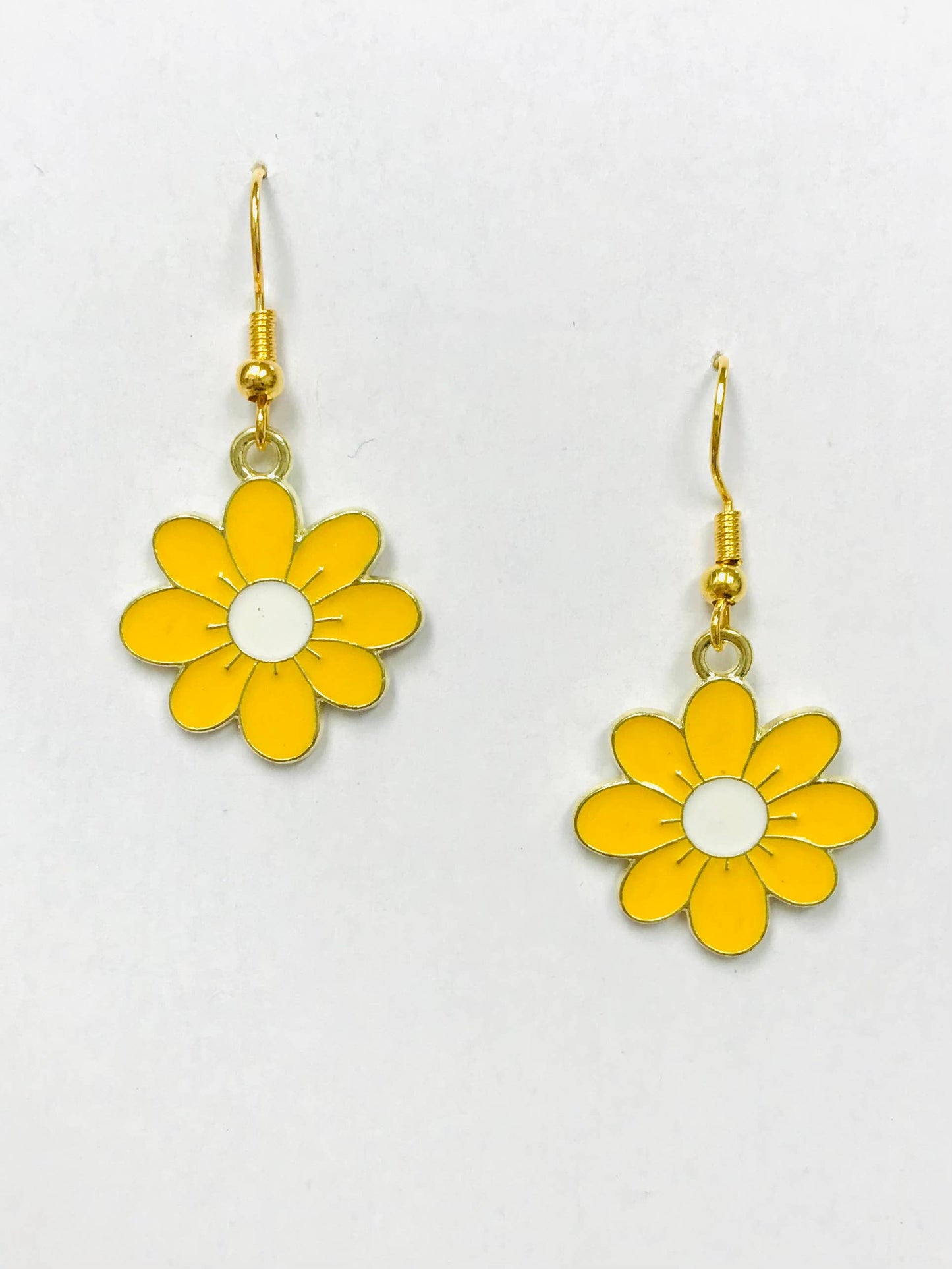 Yellow Daisy Flower Earrings