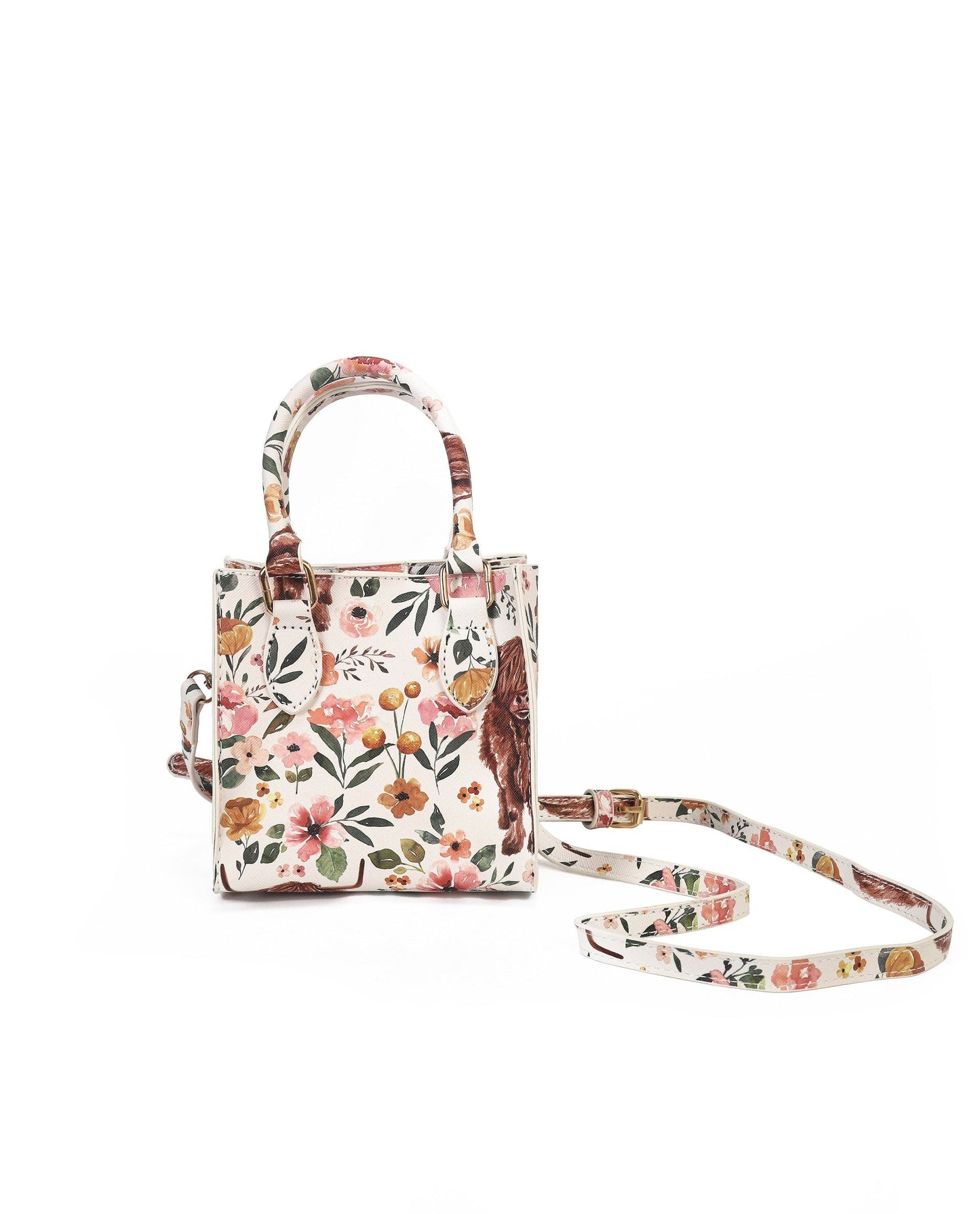 Floral Long Belt Crossbody Bag For Kids