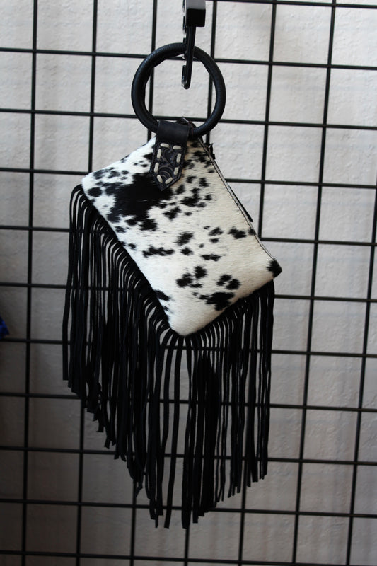 Cowhide Fringe Wrangler Clutch