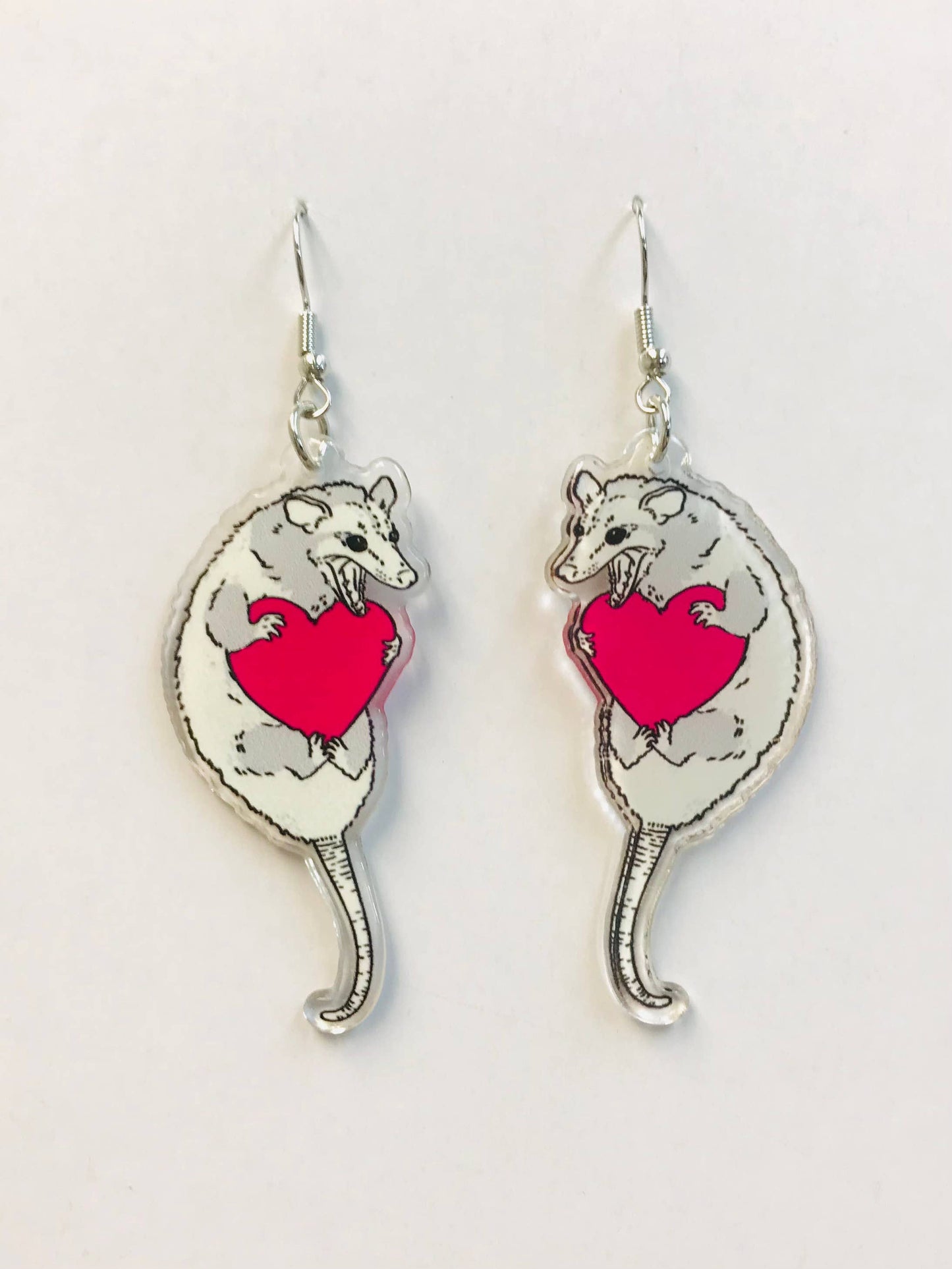 Acrylic Earrings: Opossum