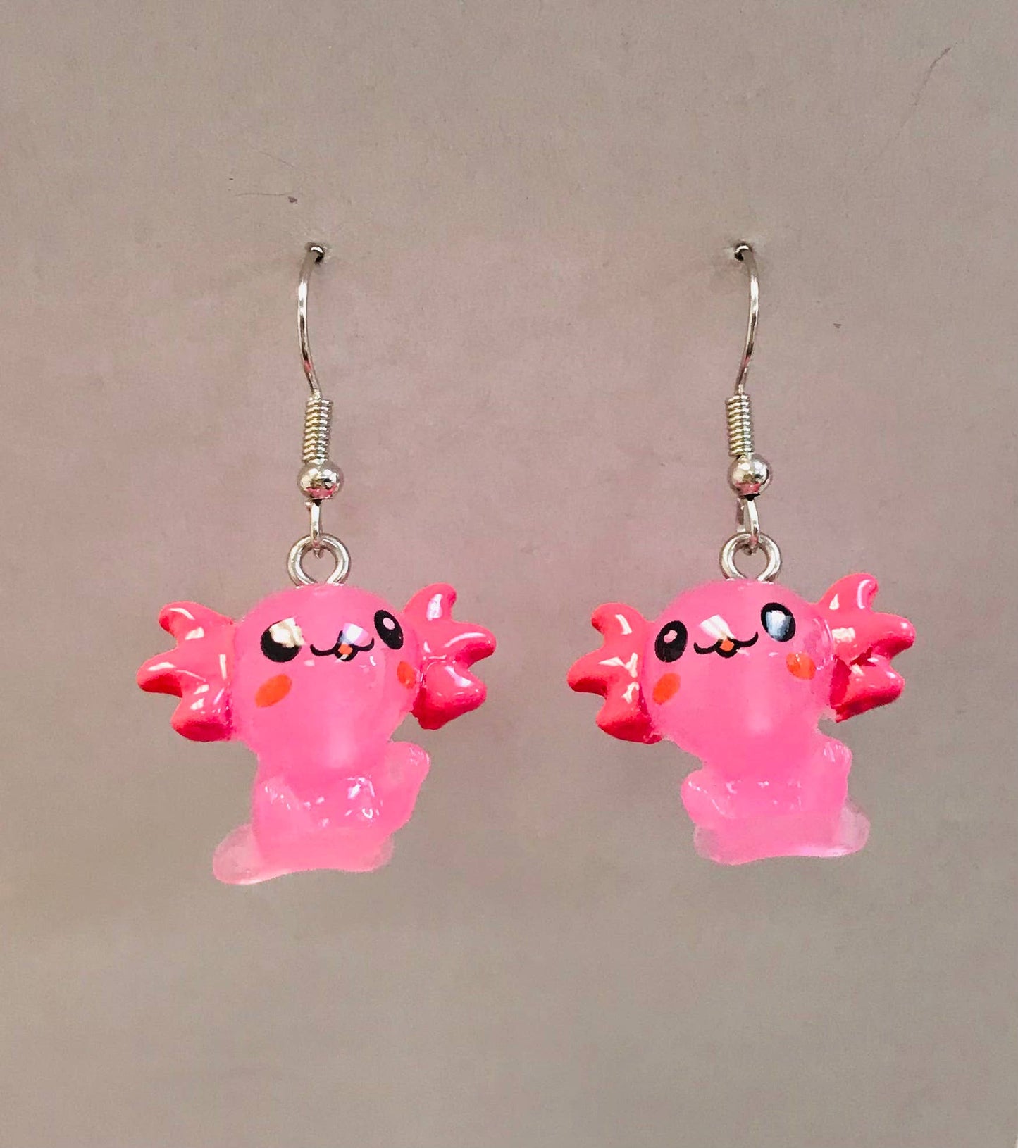 Acrylic Pink Cute Kawaii Earrings: Yellow