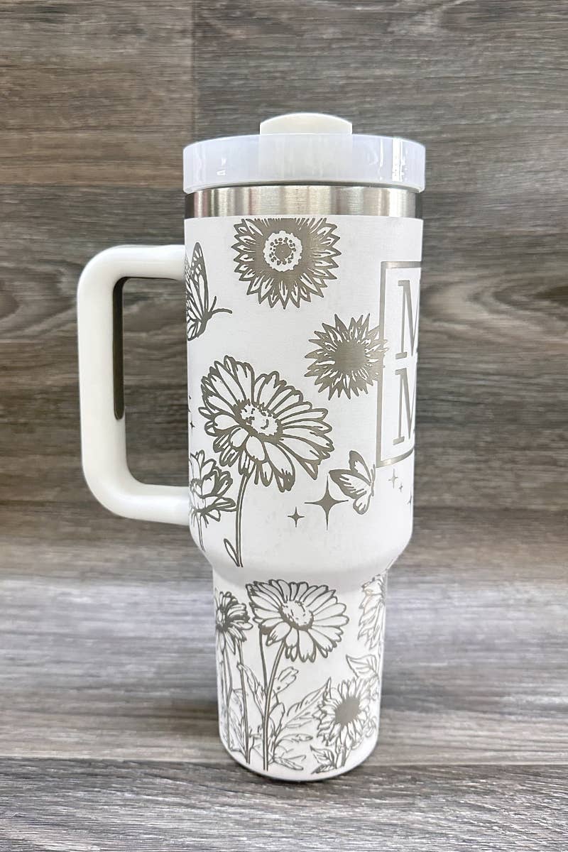 MAMA SUNFLOWER  STAINLESS STEEL TUMBLERS CUP 40oz