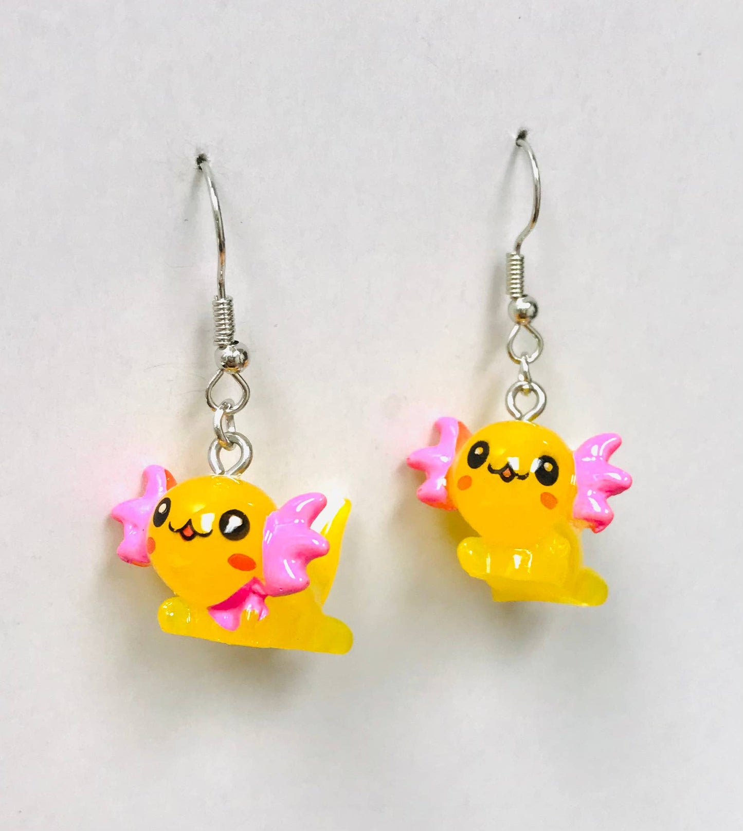 Acrylic Pink Cute Kawaii Earrings: Yellow