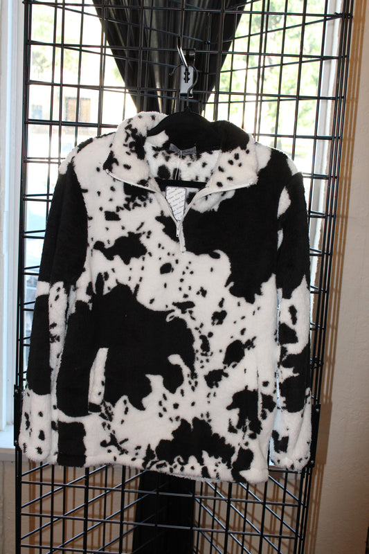 Cow Print Sherpa