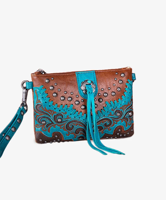 Brown and Turquoise Wrangler Crossbody