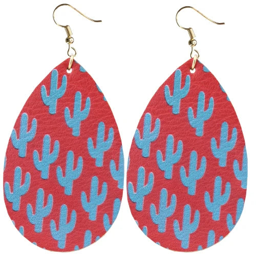 Red cactus earrings