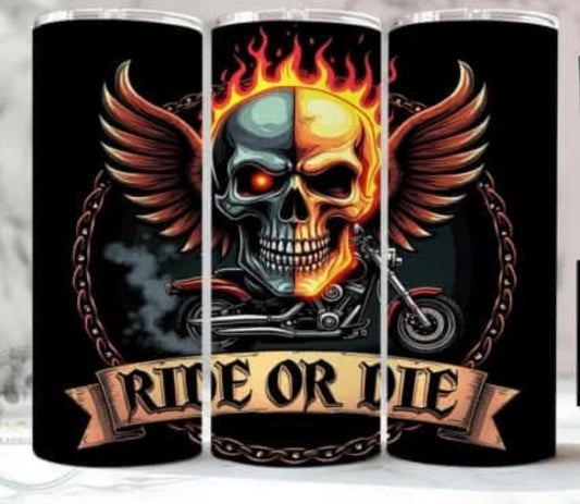 20 oz Skinny Tumbler - Ride or Die