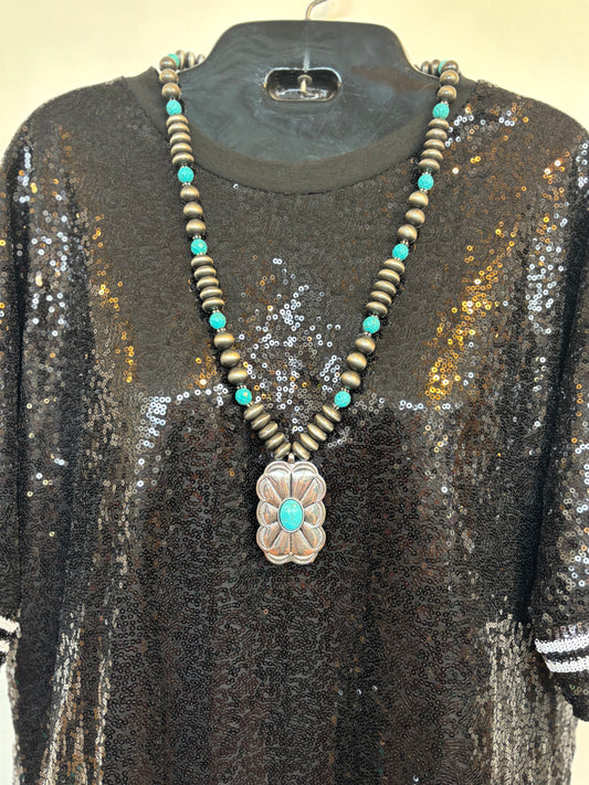 Necklace - Turquoise Concho