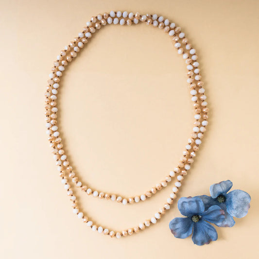 60 in beaded necklace - Taupe