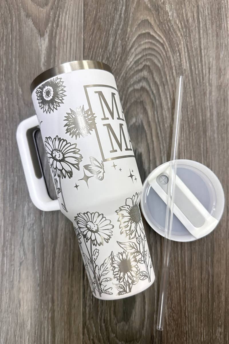 MAMA SUNFLOWER  STAINLESS STEEL TUMBLERS CUP 40oz