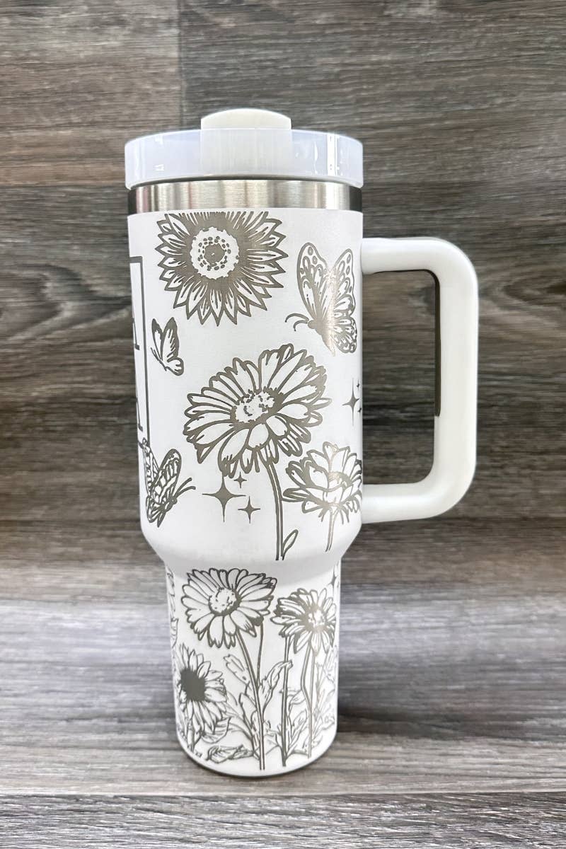 MAMA SUNFLOWER  STAINLESS STEEL TUMBLERS CUP 40oz