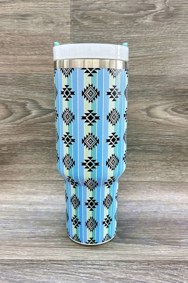 AZTEC WESTERN STAINLESS STEEL TUMBLERS CUP 40oz