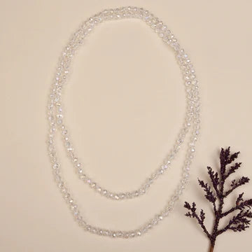 60 in beaded necklace - Clear