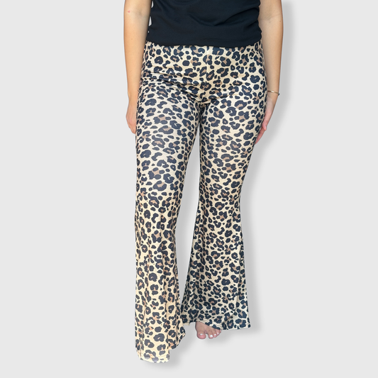 Cheetah Leopard Bell Bottom Pants