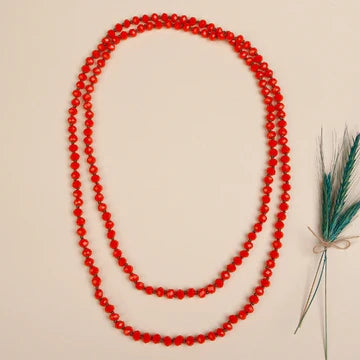 60 in beaded necklace - Orange