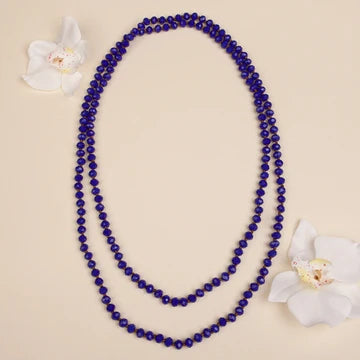 60 in beaded necklace - Royal Blue